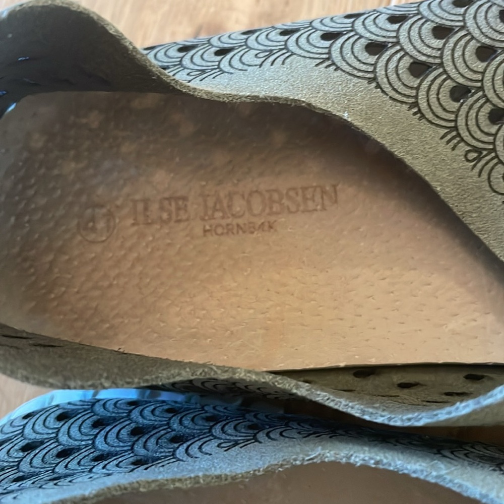 Ilse Jacobsen Hornbaek Tulip Shoes, Slip On, Size 41/9.5 Army Green - Picture 5 of 6